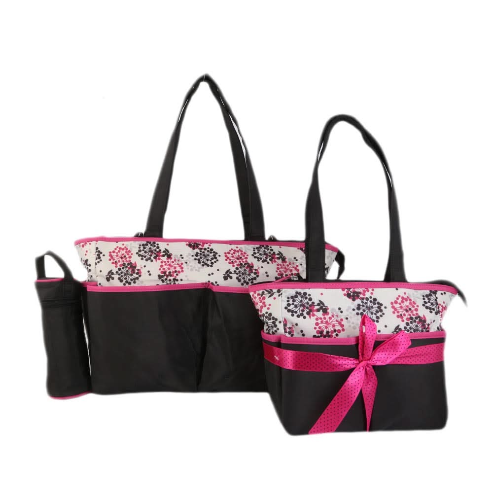 NewBorn Baby Bag 2 Pcs - Black Pink, Kids, Maternity Bag (Diaper Bag), Chase Value, Chase Value