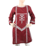 Women's Embroidered Kurti - Maroon, Women, Ready Kurtis, Chase Value, Chase Value