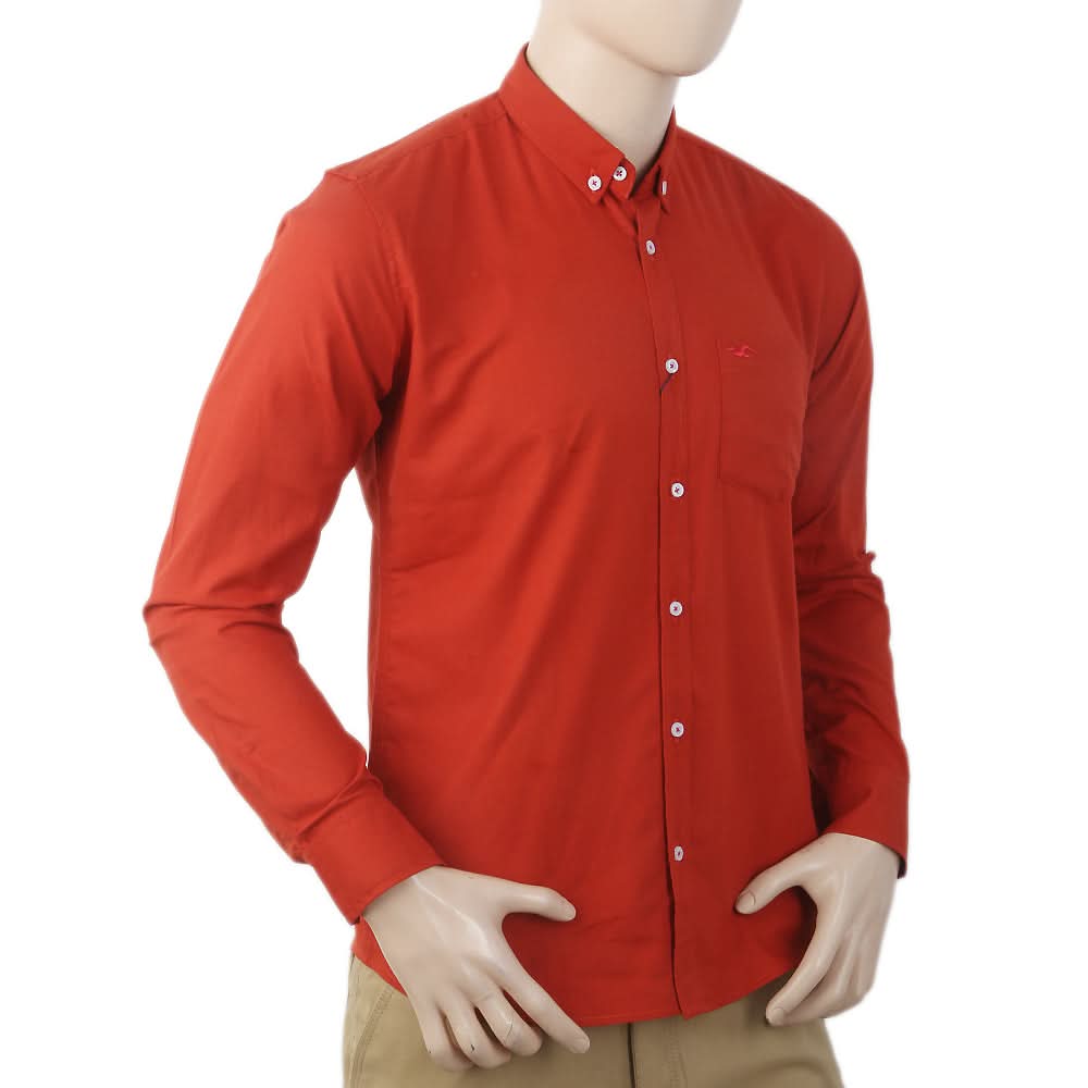 Men's Casual Branded Shirt - Rust, Men, Shirts, Chase Value, Chase Value