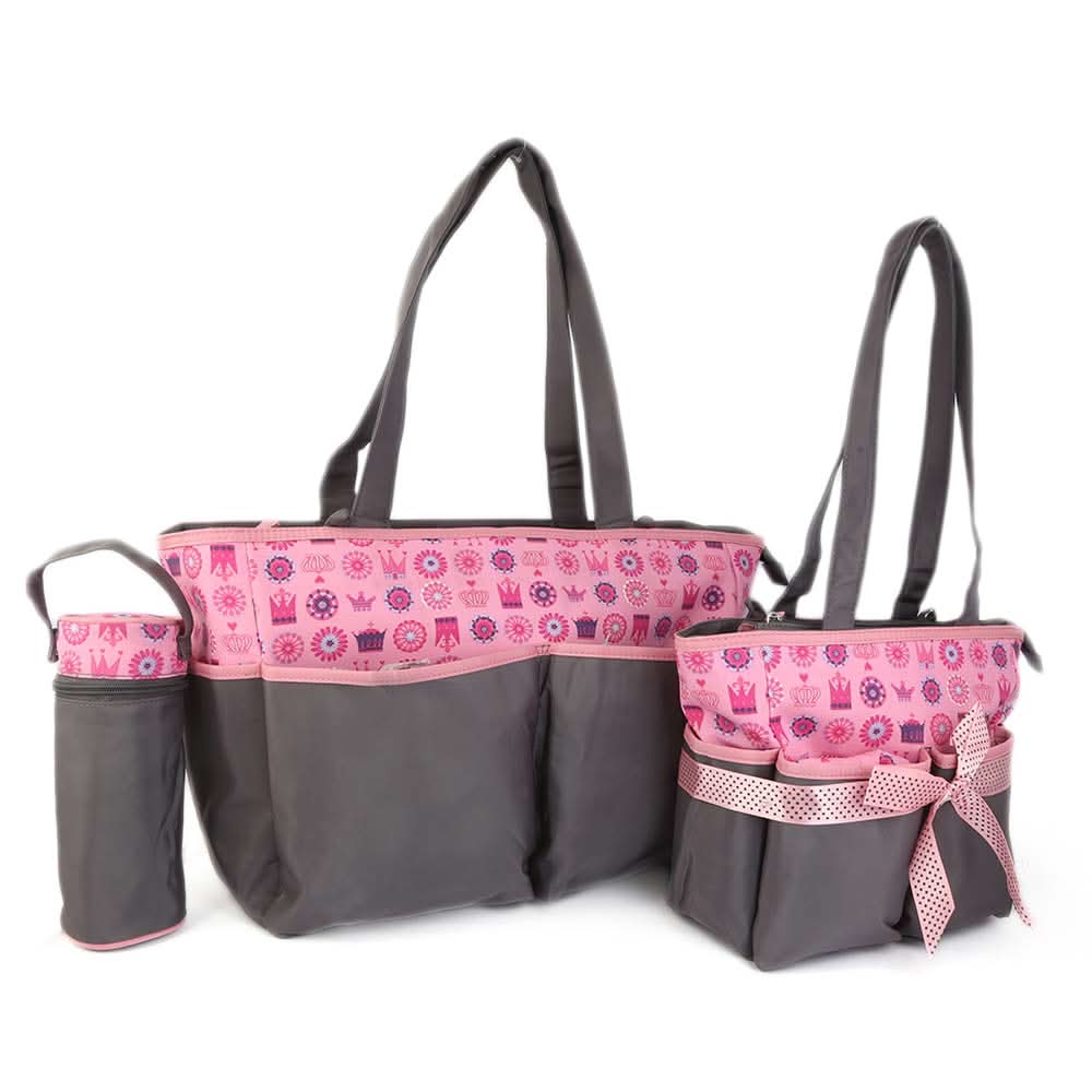 NewBorn Baby Bag 2 Pcs - Grey Pink, Kids, Maternity Bag (Diaper Bag), Chase Value, Chase Value