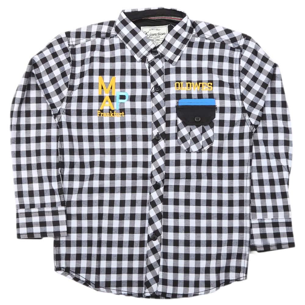 Boys Full Sleeves Casual Shirt - Black, Kids, Boys Shirts, Chase Value, Chase Value