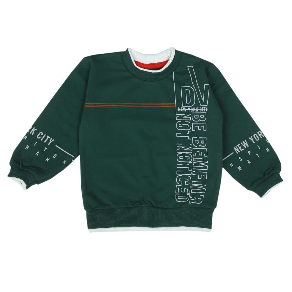 Boys Terry Sweat Shirt - Dark Green, Boys Hoodies & Sweat Shirts, Chase Value, Chase Value