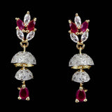 Women's Jhumki - Golden & Red, Women, Earrings & Tops, Chase Value, Chase Value