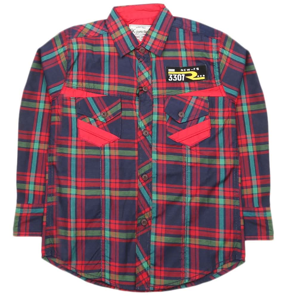 Boys Full Sleeves Casual Shirt - Red, Kids, Boys Shirts, Chase Value, Chase Value