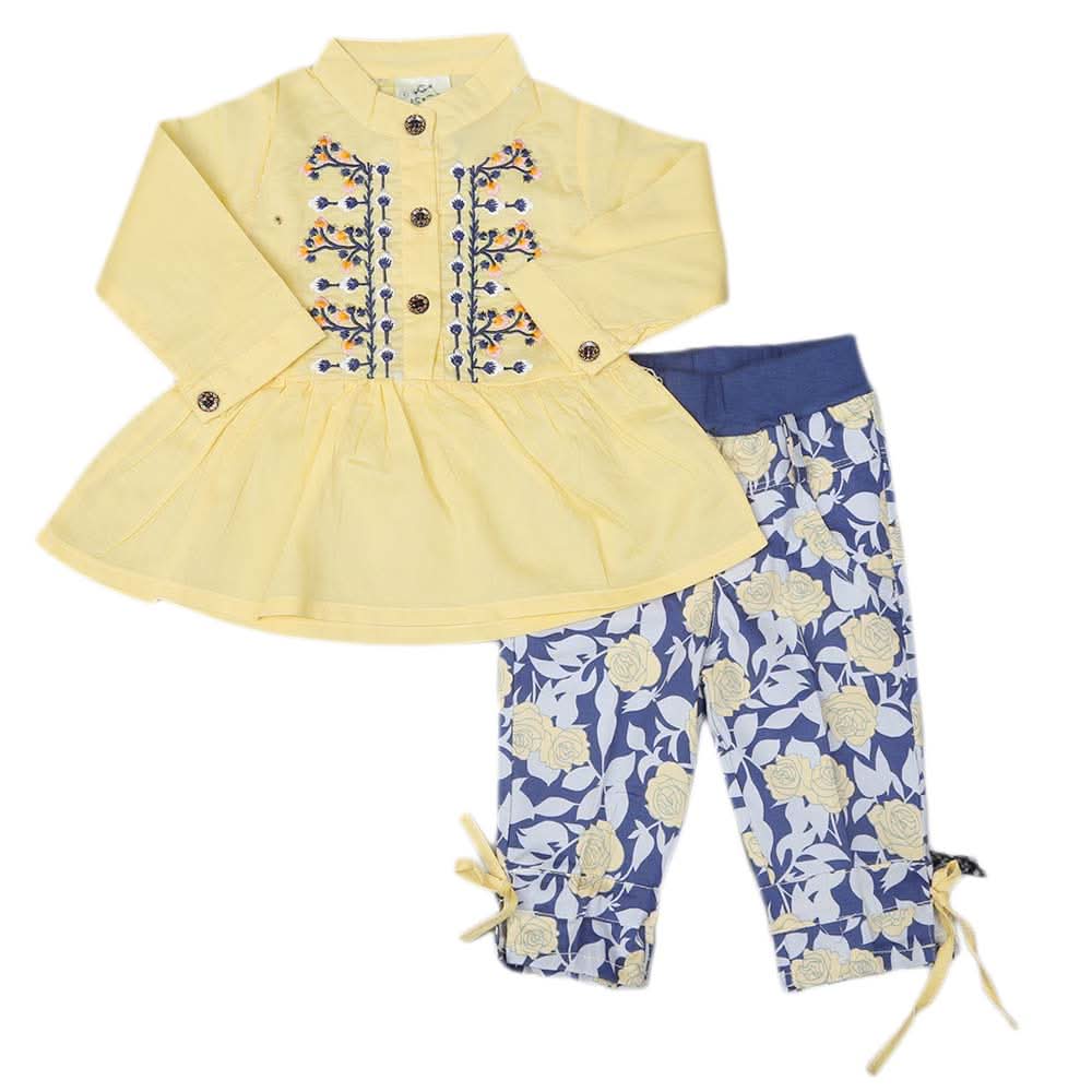 Newborn Girls 2pcs Suit - Yellow, Kids, NB Girls Sets And Suits, Chase Value, Chase Value