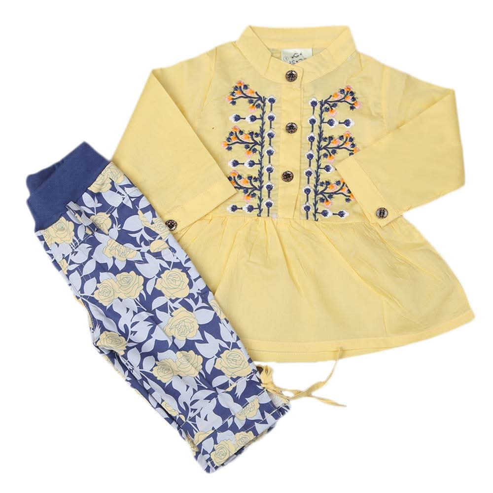 Newborn Girls 2pcs Suit - Yellow, Kids, NB Girls Sets And Suits, Chase Value, Chase Value