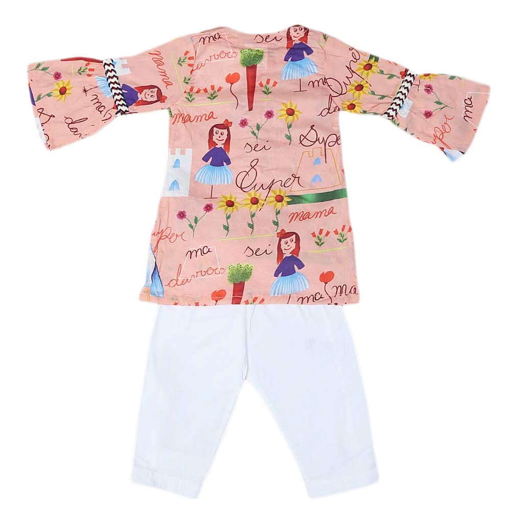 Newborn Girls 2pcs Suit - Peach, Kids, NB Girls Sets And Suits, Chase Value, Chase Value