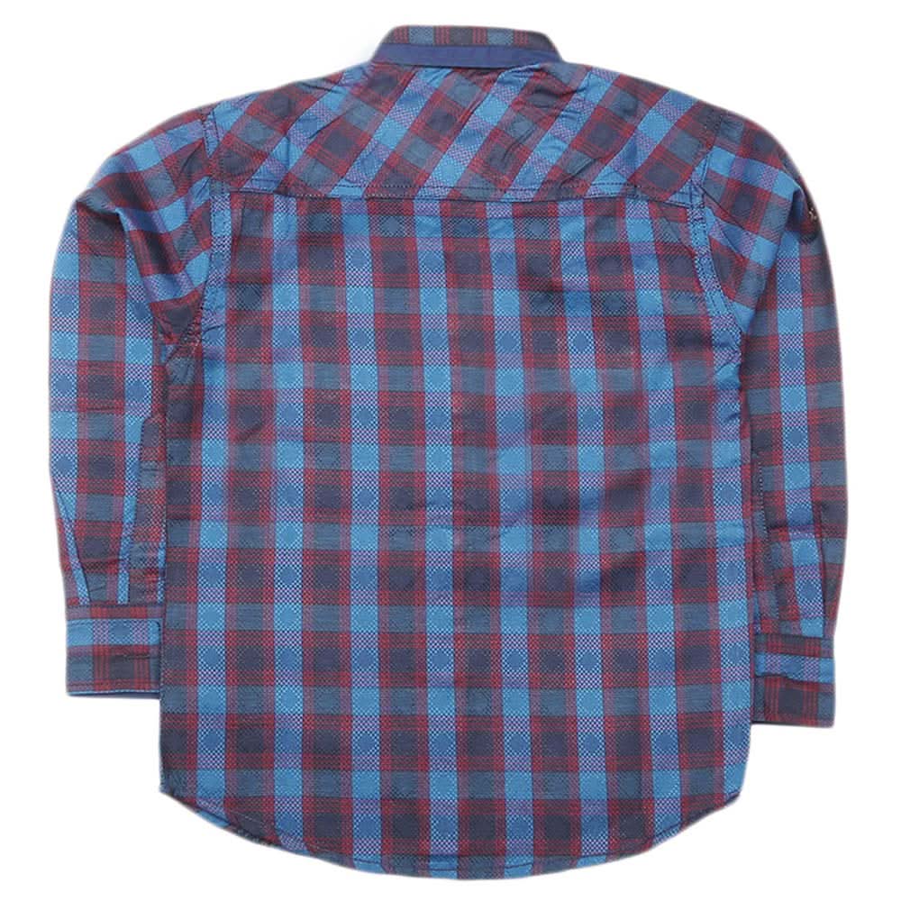Boys Full Sleeves Casual Shirt - Steel Blue, Kids, Boys Shirts, Chase Value, Chase Value