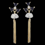 Women's Jhumki - Golden & Navy Blue, Women, Earrings & Tops, Chase Value, Chase Value