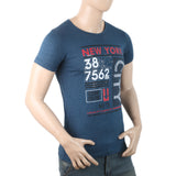 Mens Half Sleeves Printed T-Shirt - Steel-Blue, Men, T-Shirts And Polos, Chase Value, Chase Value