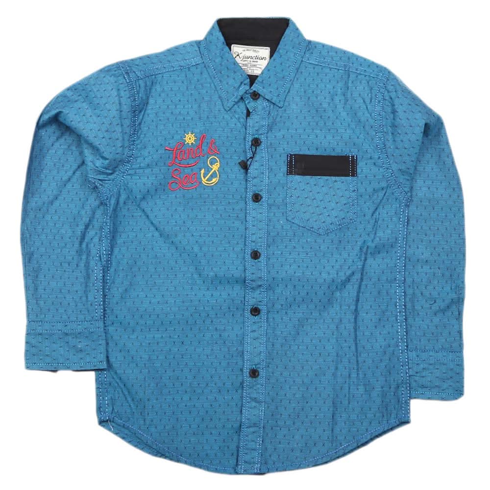 Boys Full Sleeves Casual Shirt - Blue, Kids, Boys Shirts, Chase Value, Chase Value
