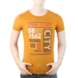 Mens Half Sleeves Printed T-Shirt - Mustard, Men, T-Shirts And Polos, Chase Value, Chase Value