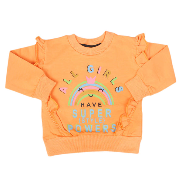Girls Full Sleeves T-Shirt - Peach, Girls T-Shirts, Chase Value, Chase Value