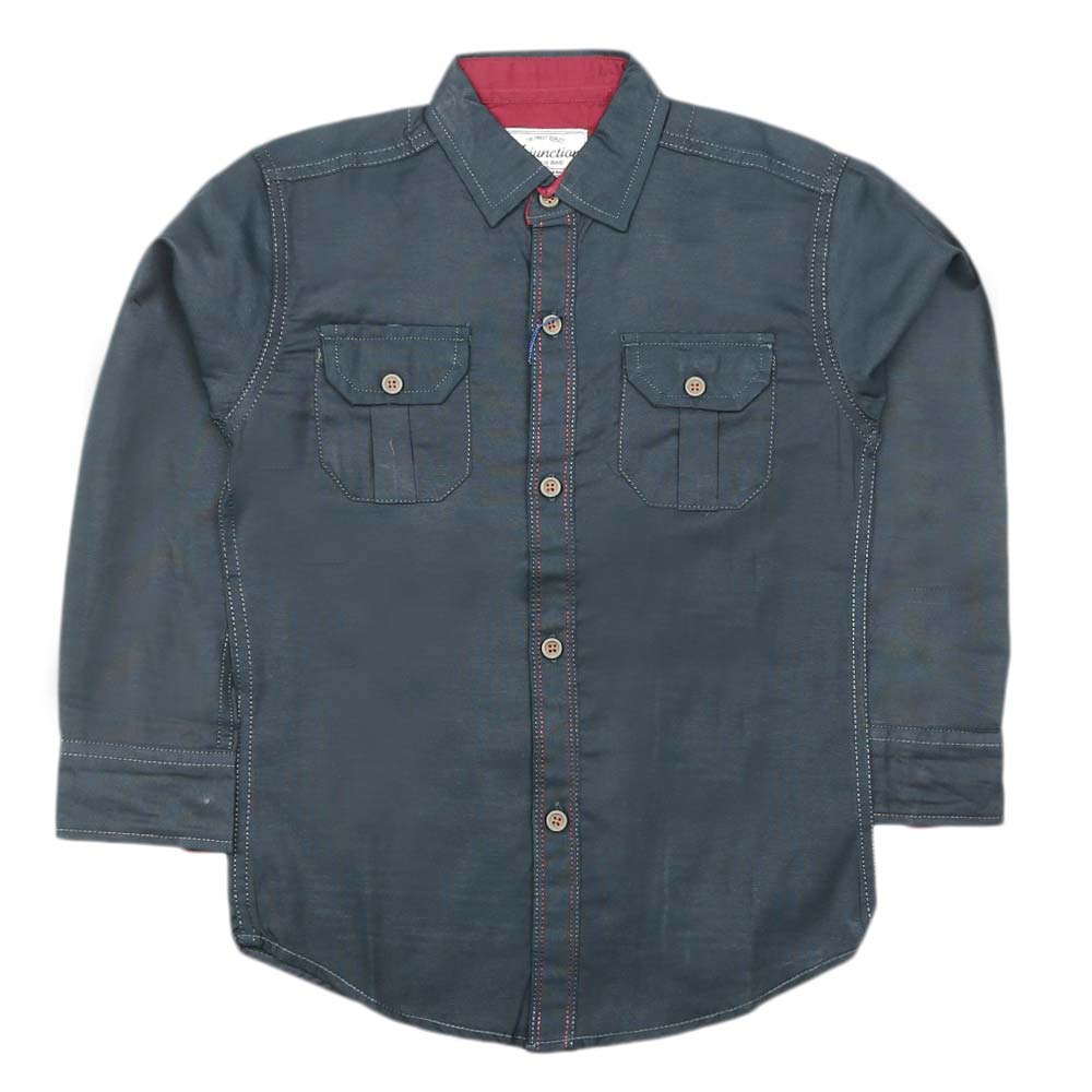 Boys Full Sleeves Casual Shirt - Green, Kids, Boys Shirts, Chase Value, Chase Value