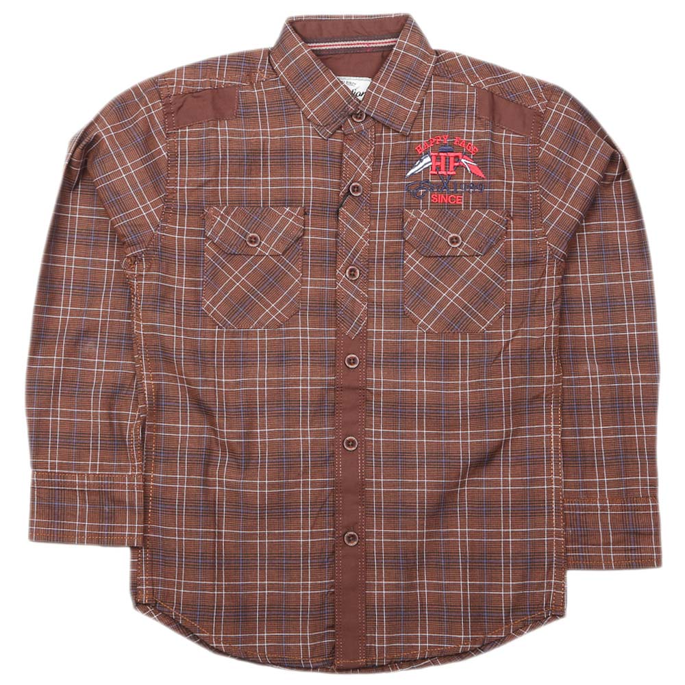 Boys Full Sleeves Casual Shirt - Brown, Kids, Boys Shirts, Chase Value, Chase Value