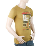 Mens Half Sleeves Printed T-Shirt - Olive-Green, Men, T-Shirts And Polos, Chase Value, Chase Value