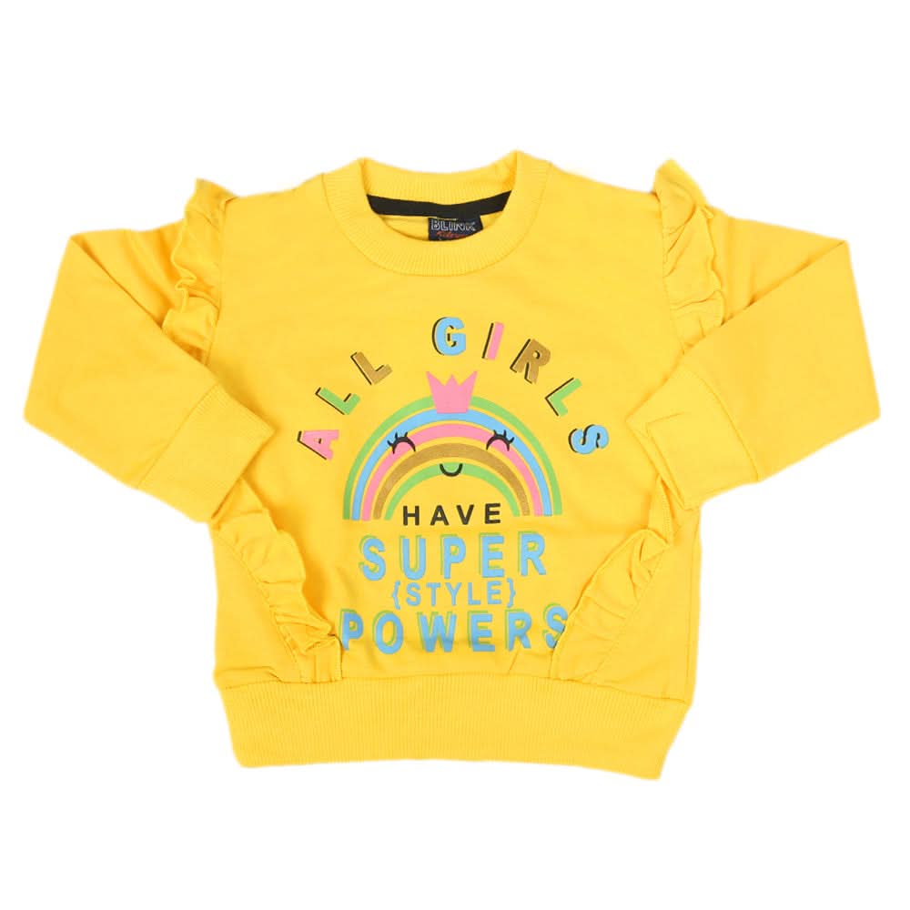 Girls Full Sleeves T-Shirt - Yellow, Girls T-Shirts, Chase Value, Chase Value