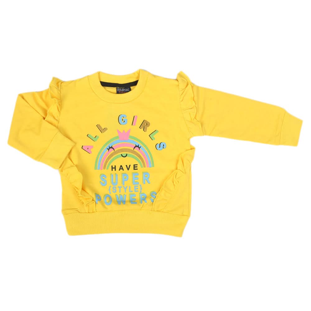 Girls Full Sleeves T-Shirt - Yellow, Girls T-Shirts, Chase Value, Chase Value