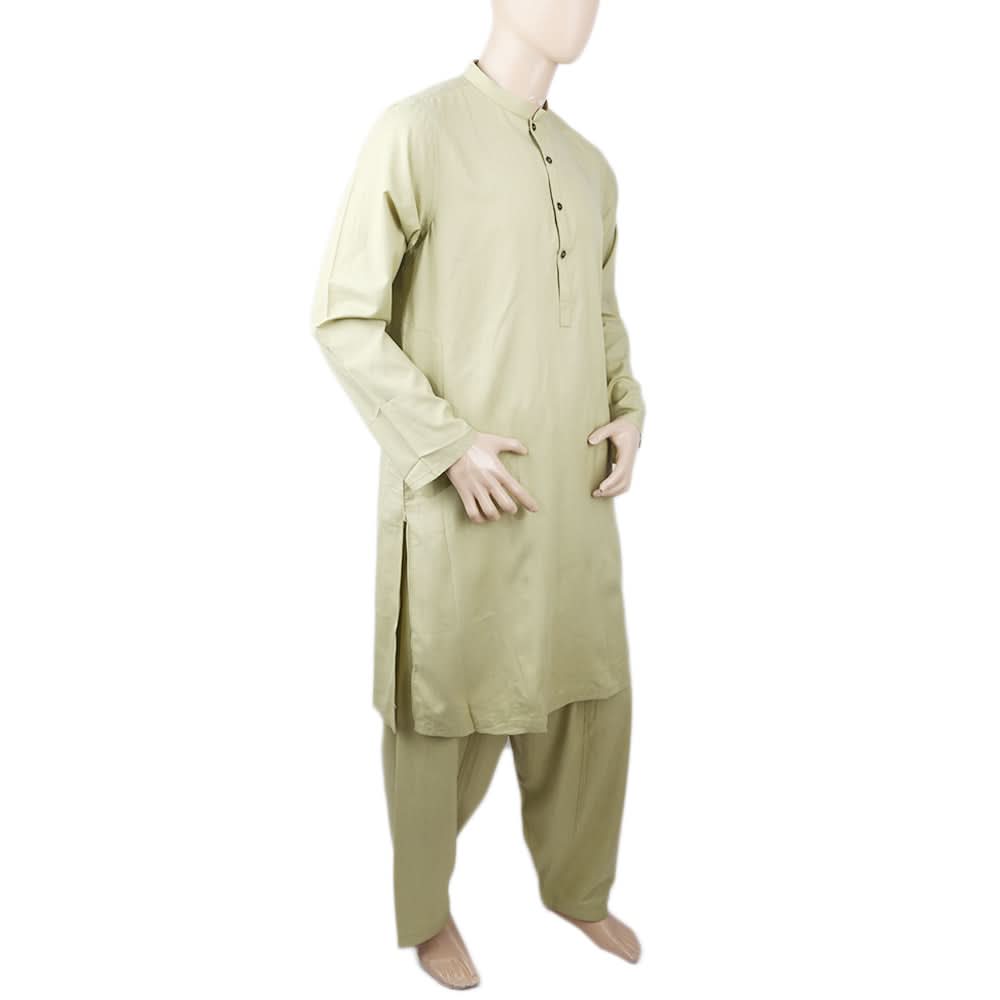Men's Mashriq Slim Fit Suit - Olive, Men, Shalwar Kameez, Chase Value, Chase Value