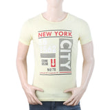 Mens Half Sleeves Printed T-Shirt - Yellow, Men, T-Shirts And Polos, Chase Value, Chase Value