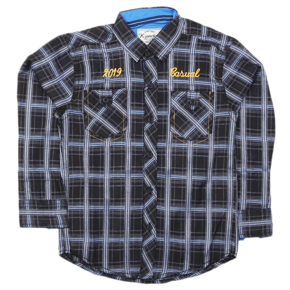 Boys Full Sleeves Casual Shirt - Navy Blue, Kids, Boys Shirts, Chase Value, Chase Value