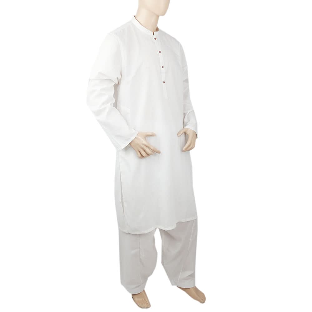 Men's Mashriq Slim Fit Kurta Shalwar - White, Men, Shalwar Kameez, Chase Value, Chase Value