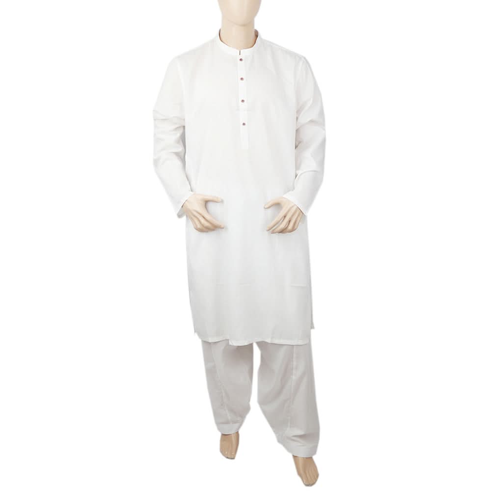 Men's Mashriq Slim Fit Kurta Shalwar - White, Men, Shalwar Kameez, Chase Value, Chase Value