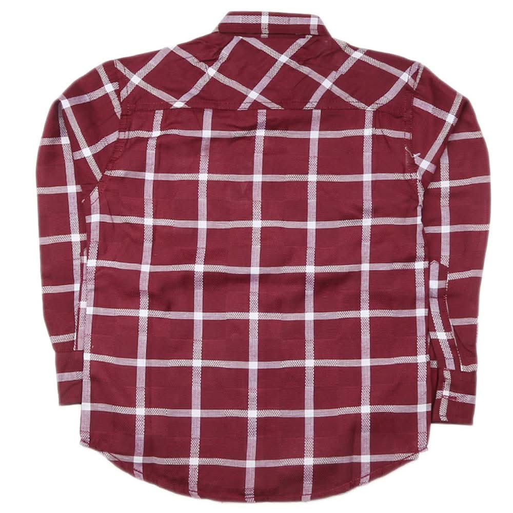 Boys Full Sleeves Casual Shirt - Maroon, Kids, Boys Shirts, Chase Value, Chase Value
