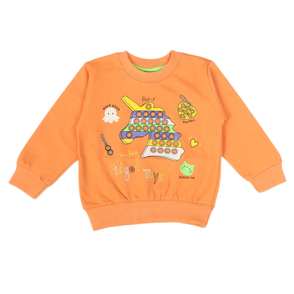 Girls Full Sleeves T-Shirt - Peach, Girls T-Shirts, Chase Value, Chase Value