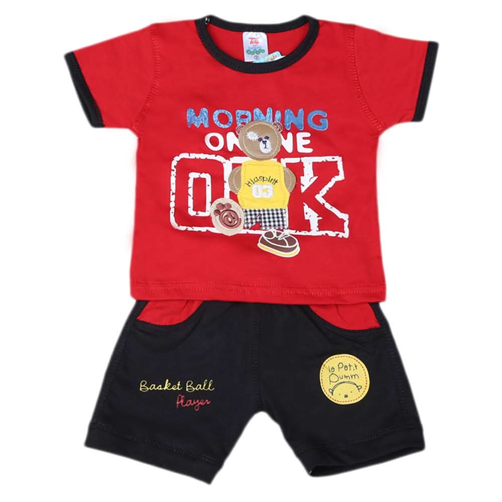 Boys Half Sleeves Suit 1810 - Red, Kids, Boys Sets And Suits, Chase Value, Chase Value