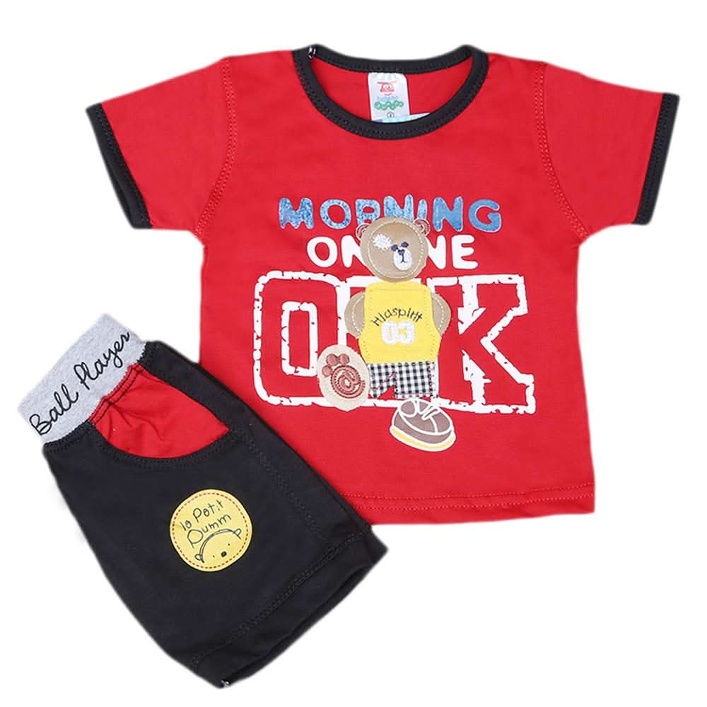 Boys Half Sleeves Suit 1810 - Red, Kids, Boys Sets And Suits, Chase Value, Chase Value