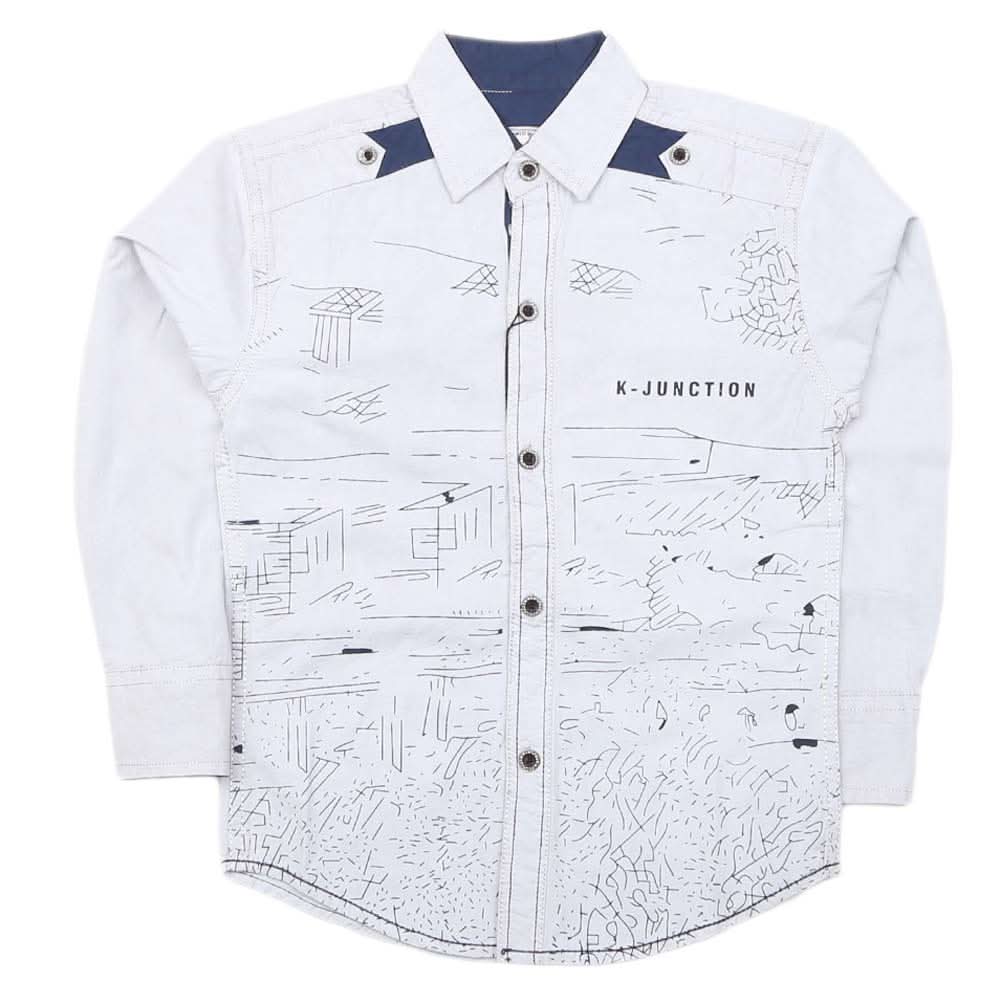 Boys Full Sleeves Casual Shirt - White, Kids, Boys Shirts, Chase Value, Chase Value