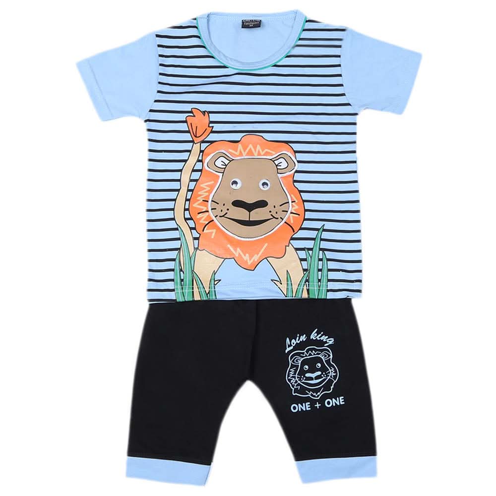 Boys Half Sleeves 2 Pcs Suit - Blue, Kids, Boys Sets And Suits, Chase Value, Chase Value