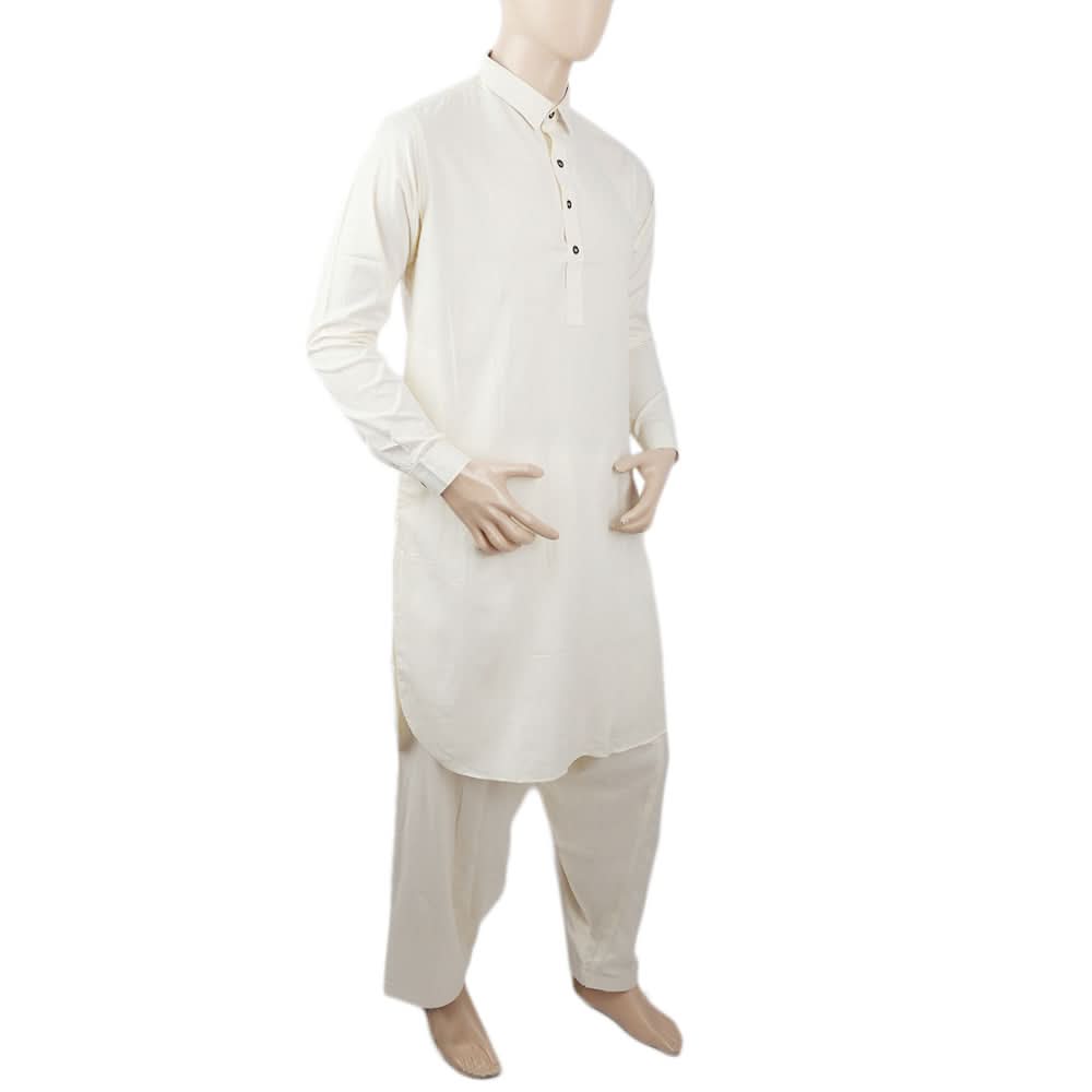 Men's Mashriq Slim Fit Shalwar Kameez - Cream, Men, Shalwar Kameez, Chase Value, Chase Value