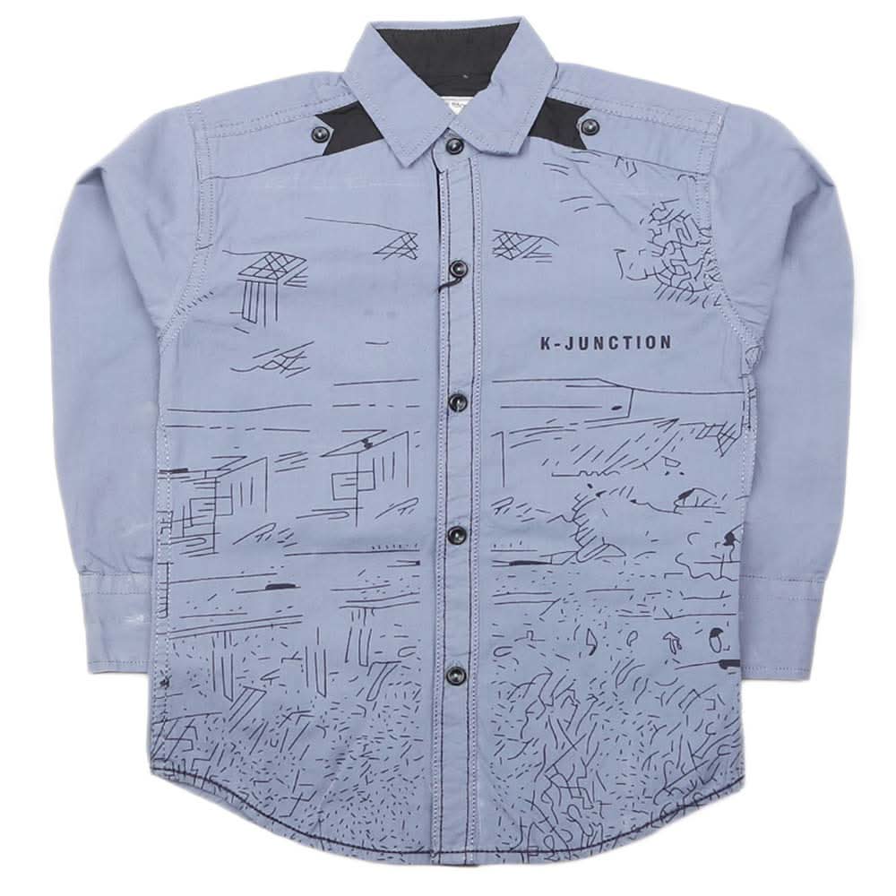 Boys Full Sleeves Casual Shirt - Grey, Kids, Boys Shirts, Chase Value, Chase Value