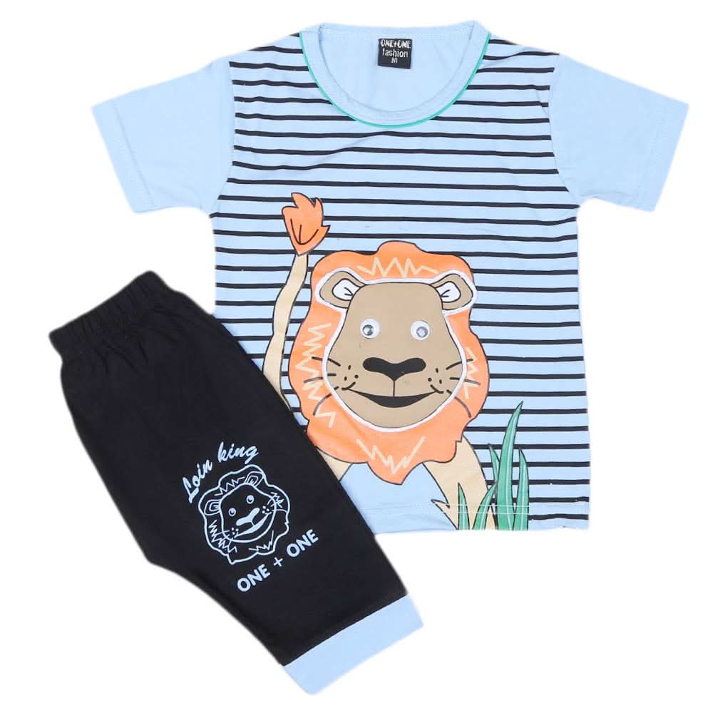 Boys Half Sleeves 2 Pcs Suit - Blue, Kids, Boys Sets And Suits, Chase Value, Chase Value