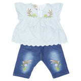Newborn Girls 2pcs Suit - Cyan, Kids, NB Girls Sets And Suits, Chase Value, Chase Value