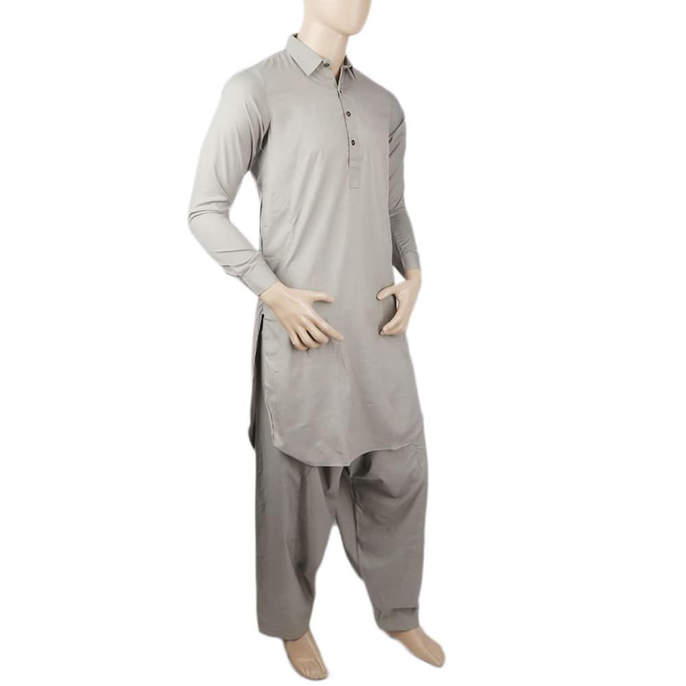 Men's Mashriq Slim Fit Shalwar Suit - Grey, Men, Shalwar Kameez, Chase Value, Chase Value