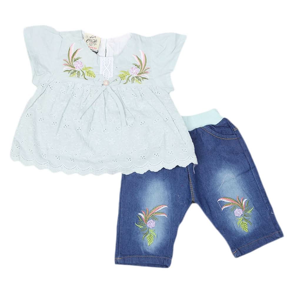 Newborn Girls 2pcs Suit - Cyan, Kids, NB Girls Sets And Suits, Chase Value, Chase Value
