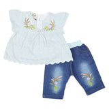 Newborn Girls 2pcs Suit - Cyan, Kids, NB Girls Sets And Suits, Chase Value, Chase Value
