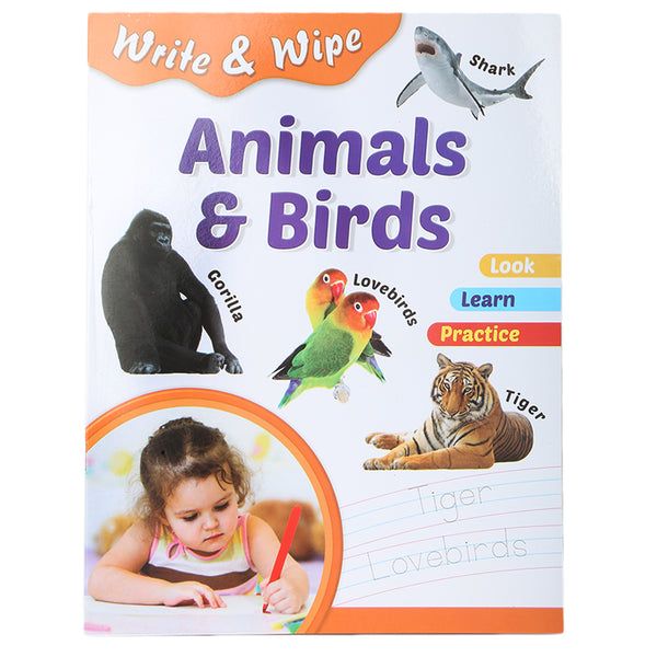 Write & Wipe - Animals & Birds, Kids, Kids Educational Books, 3 to 6 Years, Chase Value