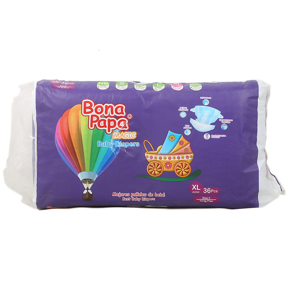 Bona Papa Magic Baby Diaper Regular 36 Pieces - Extra Large, Kids, Diapers, Chase Value, Chase Value