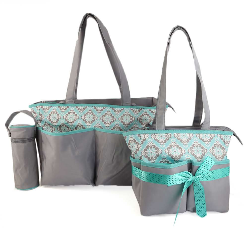 NewBorn Baby Bag 2 Pcs - Grey Cyan, Kids, Maternity Bag (Diaper Bag), Chase Value, Chase Value