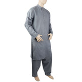 Men's Mashriq Slim Fit Suit - Steel Blue, Men, Shalwar Kameez, Chase Value, Chase Value