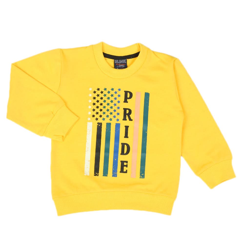 Boys Terry Sweat Shirt - Yellow, Boys Hoodies & Sweat Shirts, Chase Value, Chase Value