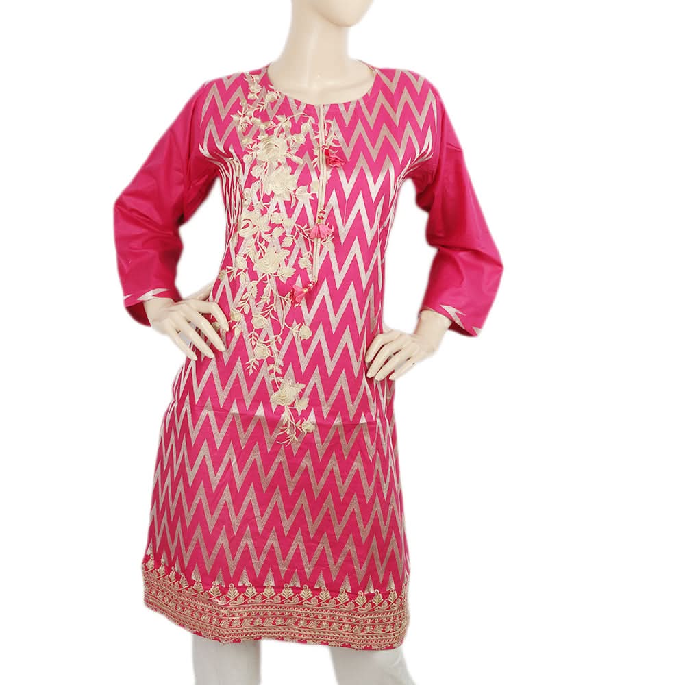 Women's Embroidered Kurti - Pink, Women, Ready Kurtis, Chase Value, Chase Value