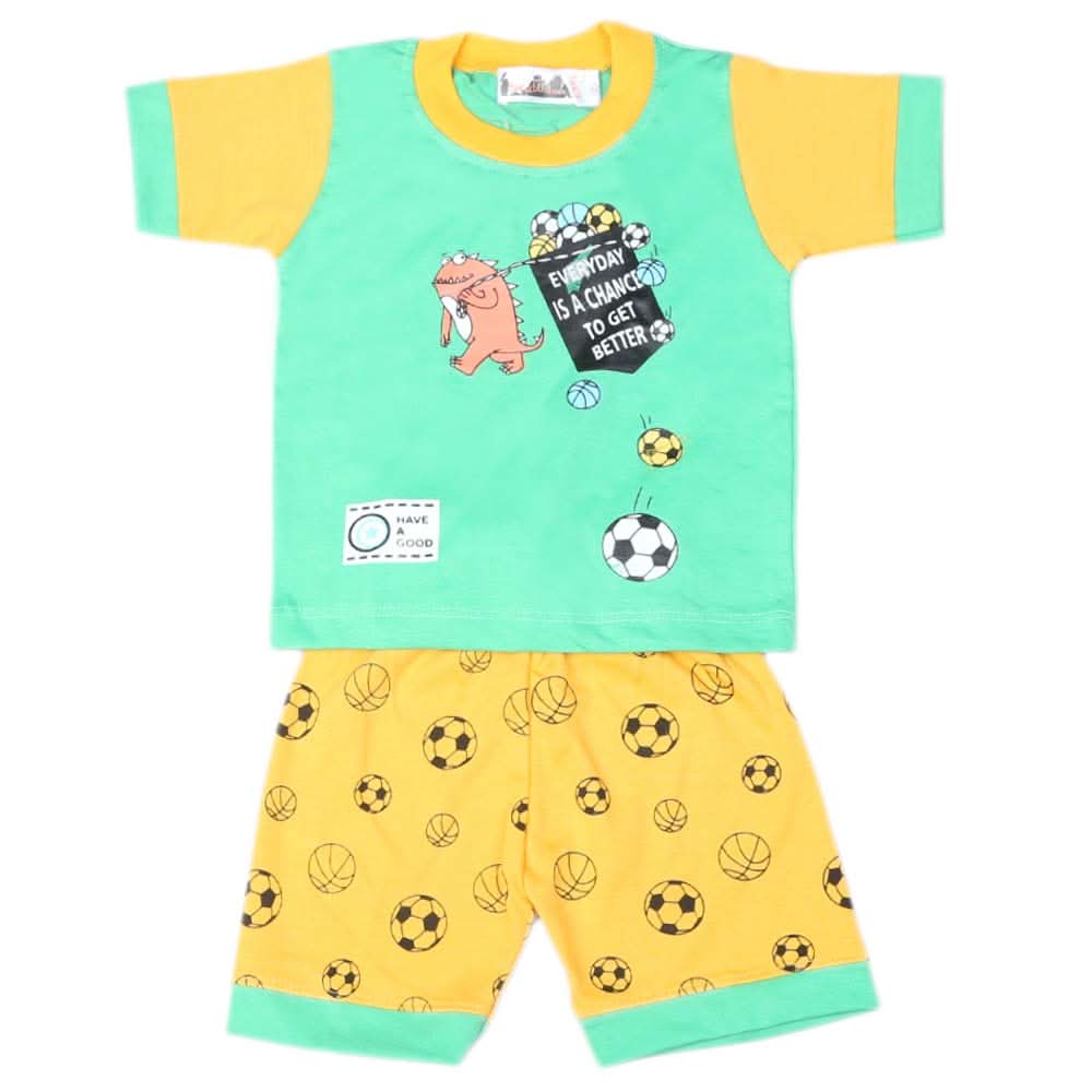 Boys Half Sleeves Suit 4545 - Green, Kids, Boys Sets And Suits, Chase Value, Chase Value