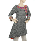 Women's Printed Embroidered Kurti - Black, Women, Ready Kurtis, Chase Value, Chase Value