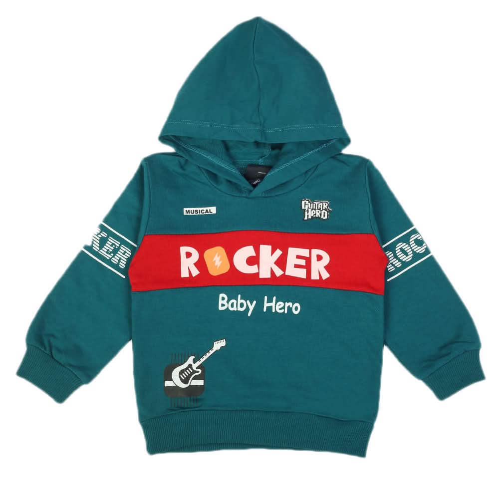 Boys Terry Hoodie - Dark Green, Boys Hoodies & Sweat Shirts, Chase Value, Chase Value