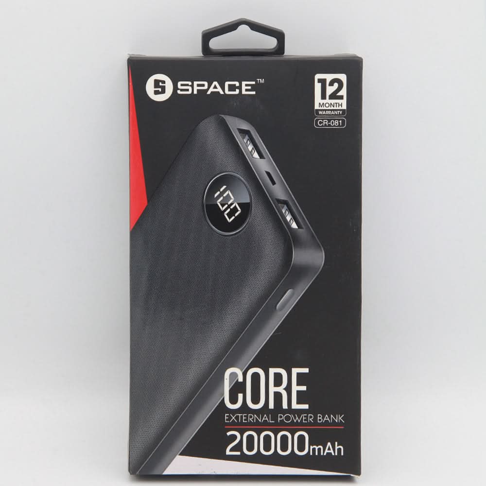 Space Core 20000 mah Power Bank – Black, Home & Lifestyle, Power Bank, Chase Value, Chase Value